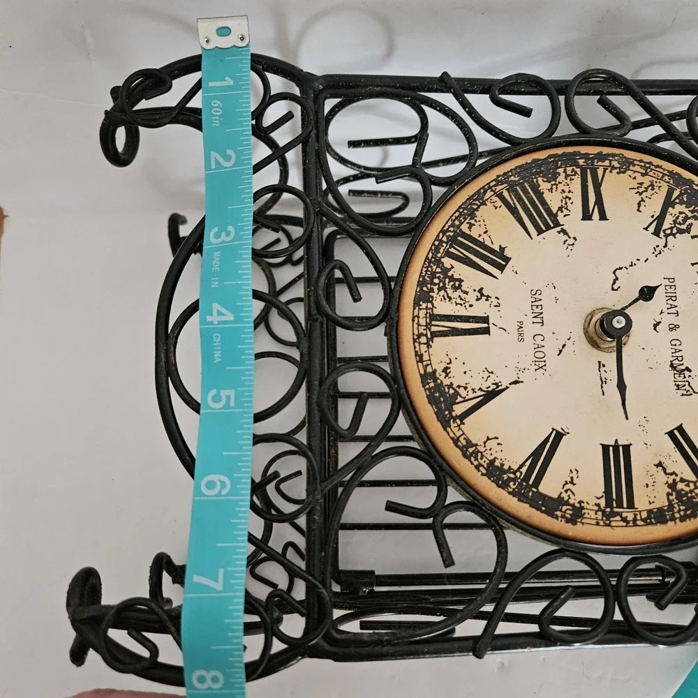 Pierat & Garein Vintage Distressed Bird Cage Clock AA Battery Working